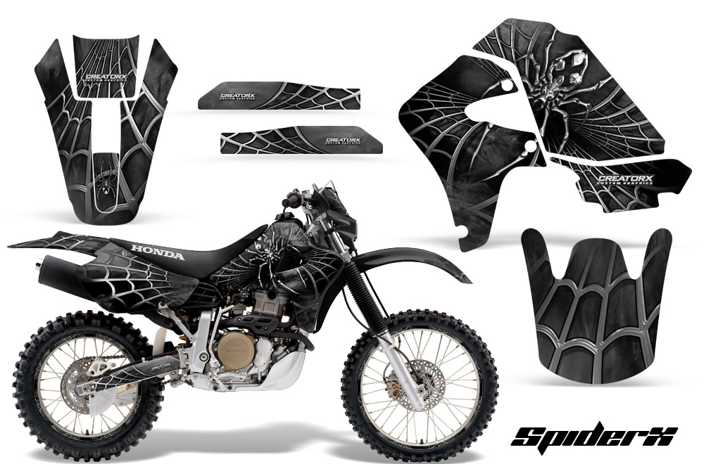 Honda XR650 Graphics Kit SpiderX Silver Black NP Rims